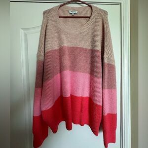 Red, Pink, Blush, Tan Oversized Sweater Size 1X